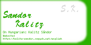 sandor kalitz business card